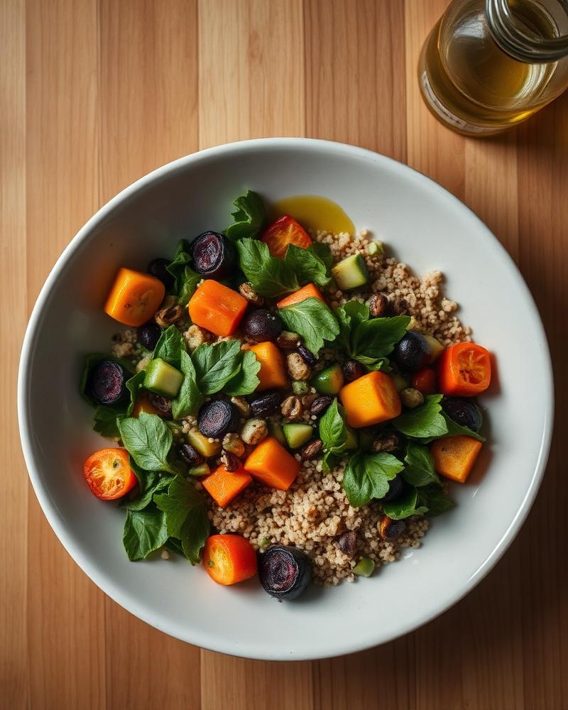 Warm Roasted Veg & Quinoa Bowl
